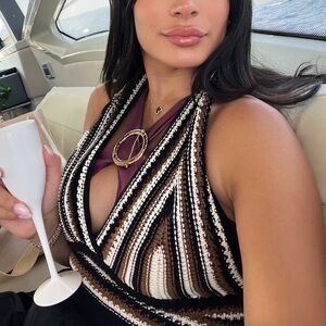 Italian knit crochet top